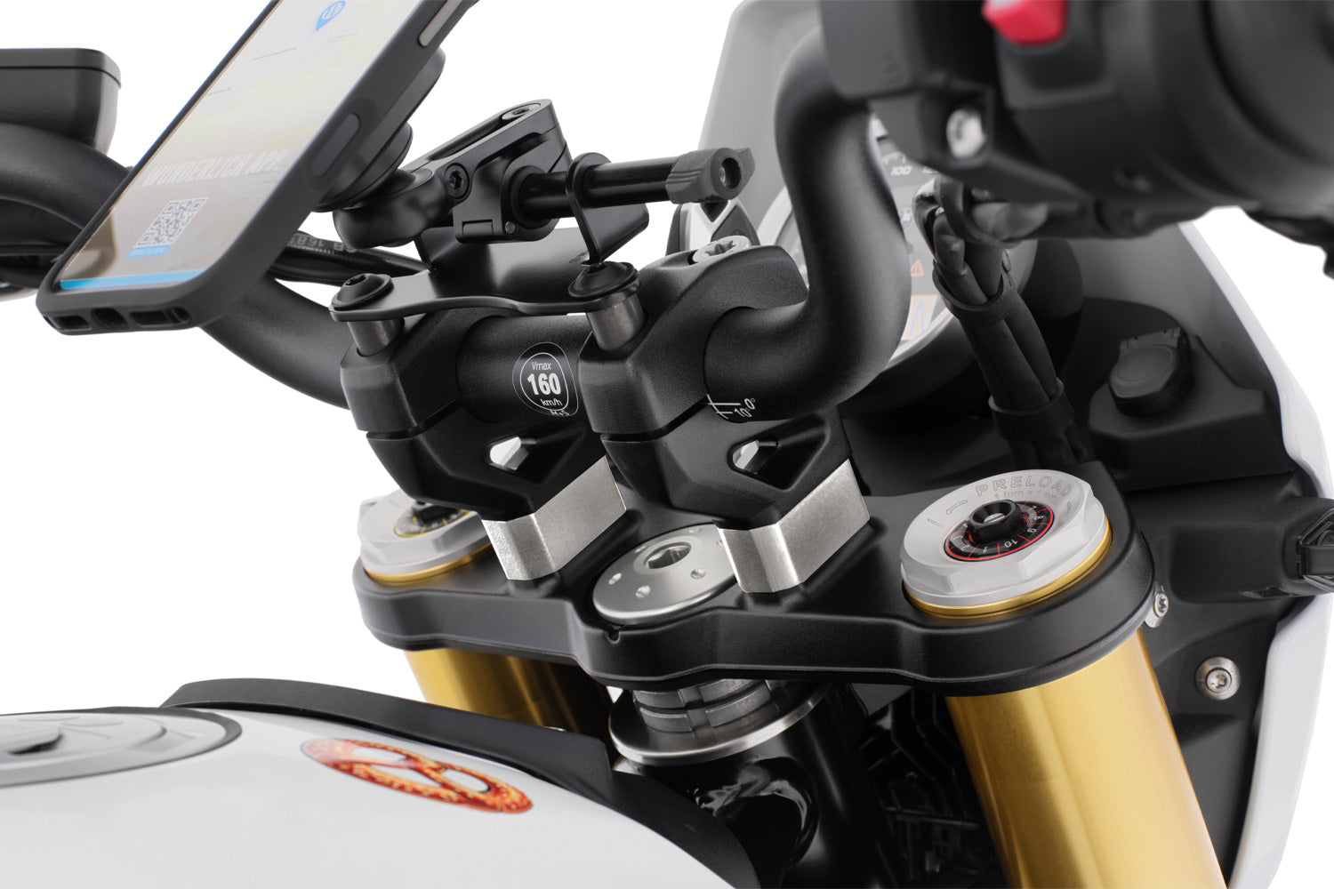 Wunderlich Handlebar Riser Ergo 20mm | Silver | BMW R 12 G/SΒ -Β Β Pyramid Motorcycle Accessories