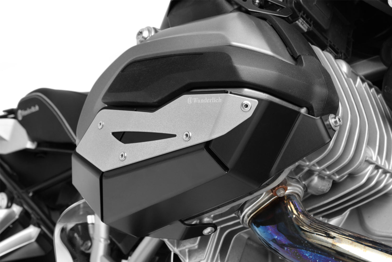 Wunderlich Valve Cover & Cylinder Protectors Extreme Left and Right | Black - Pyramid Motorcycle Accessories