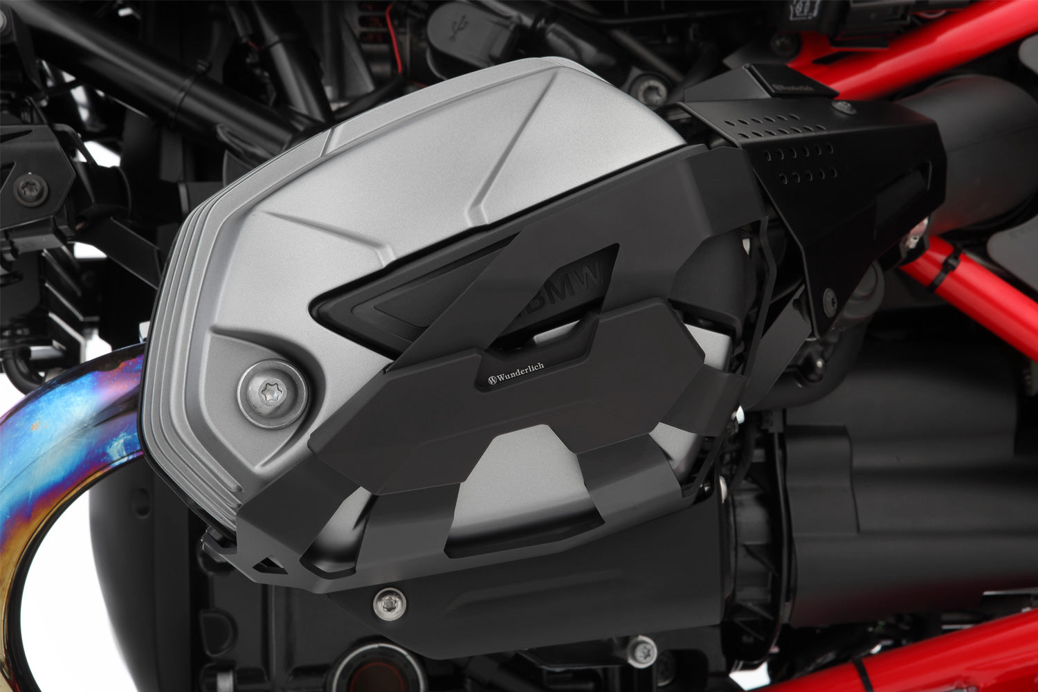 Wunderlich Valve Cover & Cylinder Protectors Dakar Left + Right | Black - Pyramid Motorcycle Accessories
