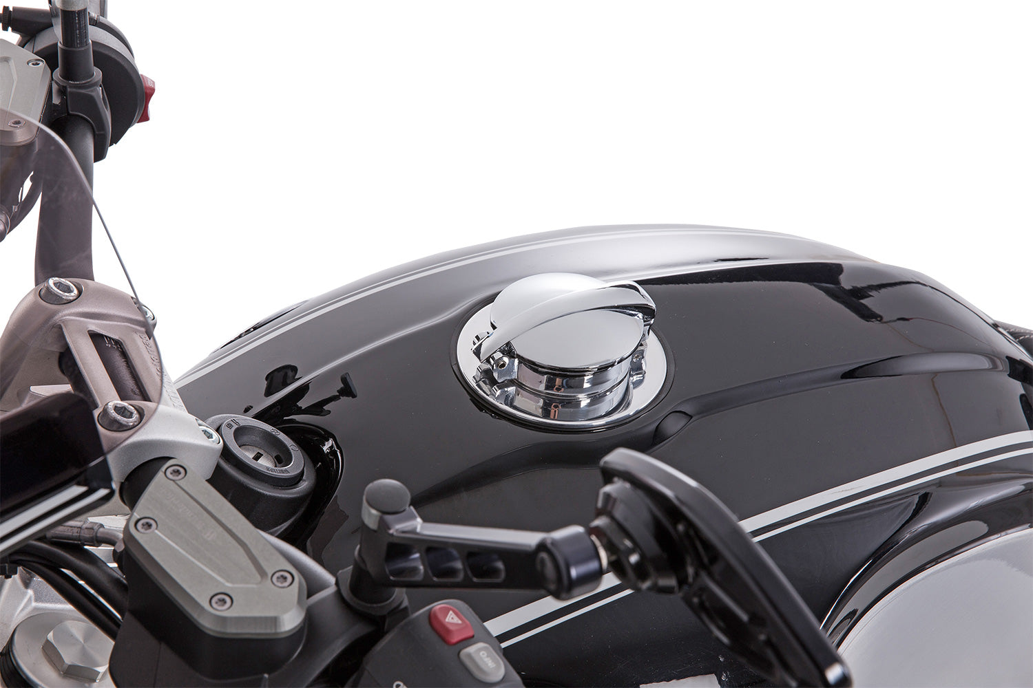 Wunderlich Tank Adapter Filler Cap Monza & Aston | Silver | BMW R nineT - Pyramid Motorcycle Accessories