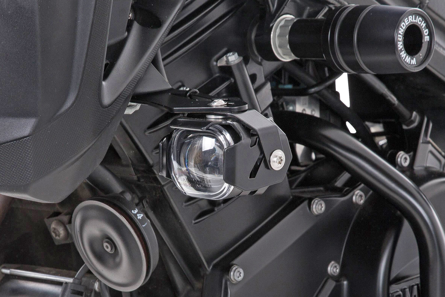 Wunderlich LED Auxiliary Headlight Microflooter | Silver | BMW R 1250 GS - Pyramid Motorcycle Accessories