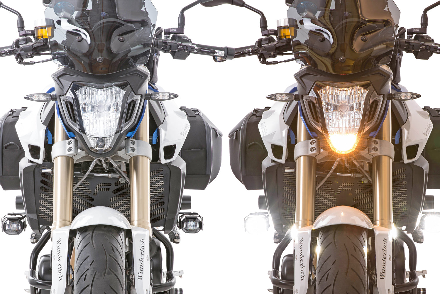 Wunderlich LED Auxiliary Headlight Microflooter | Silver | BMW R 1250 GS - Pyramid Motorcycle Accessories