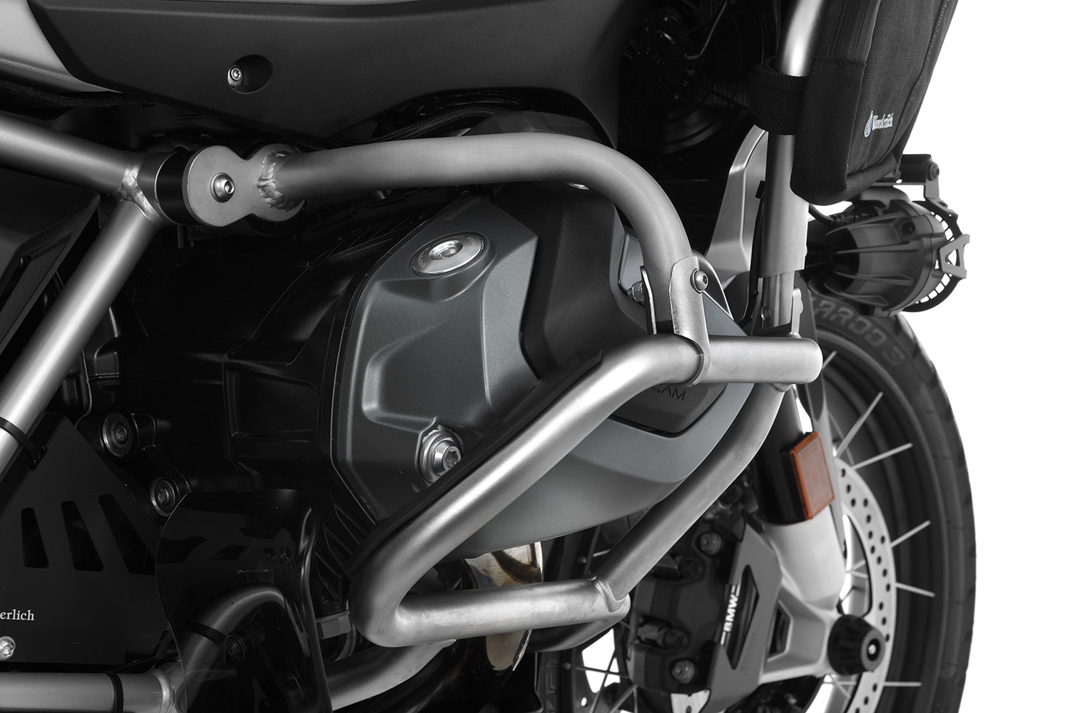 Wunderlich Reinforcement Bar For Original Engine Protection Bar | Silver - Pyramid Motorcycle Accessories
