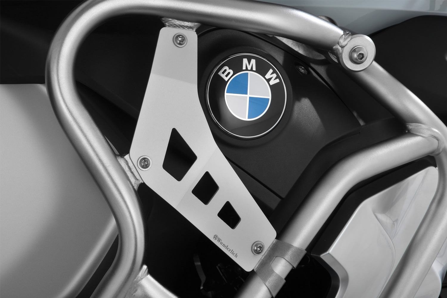 Wunderlich Filler Plates For Tank Protection Bar Extension Set | Silver | BMW R 1250 GS Adventure - Pyramid Motorcycle Accessories