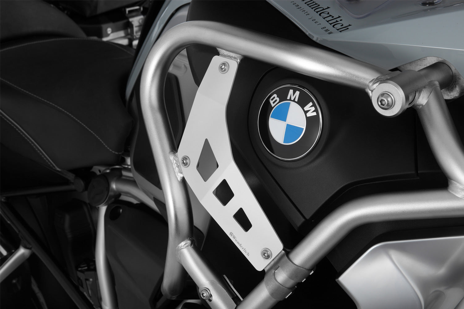 Wunderlich Filler Plates For Tank Protection Bar Extension Set | Silver | BMW R 1250 GS Adventure - Pyramid Motorcycle Accessories