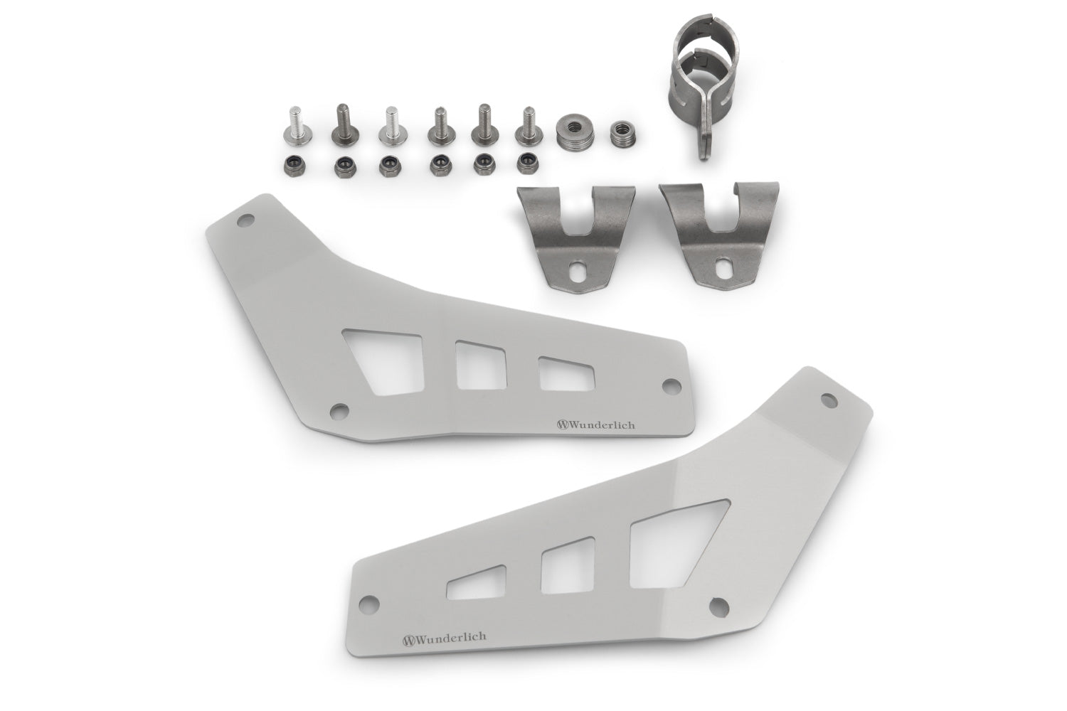 Wunderlich Filler Plates For Tank Protection Bar Extension Set | Silver | BMW R 1250 GS Adventure - Pyramid Motorcycle Accessories