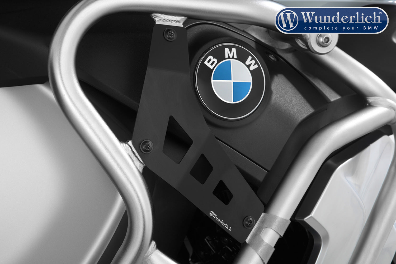 Wunderlich Filler Plates For Tank Protection Bar Extension Set | Black | BMW R 1250 GS Adventure - Pyramid Motorcycle Accessories