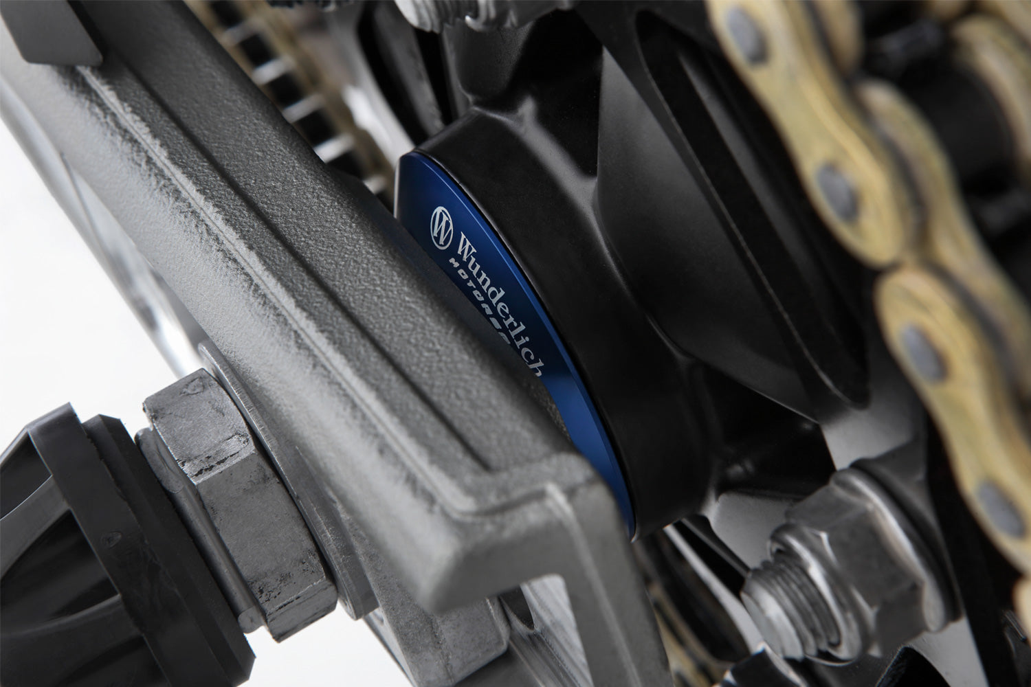 Wunderlich Trackday Back Wheel Spacing Sleeve Chain Side | Blue | BMW S 1000 XR - Pyramid Motorcycle Accessories