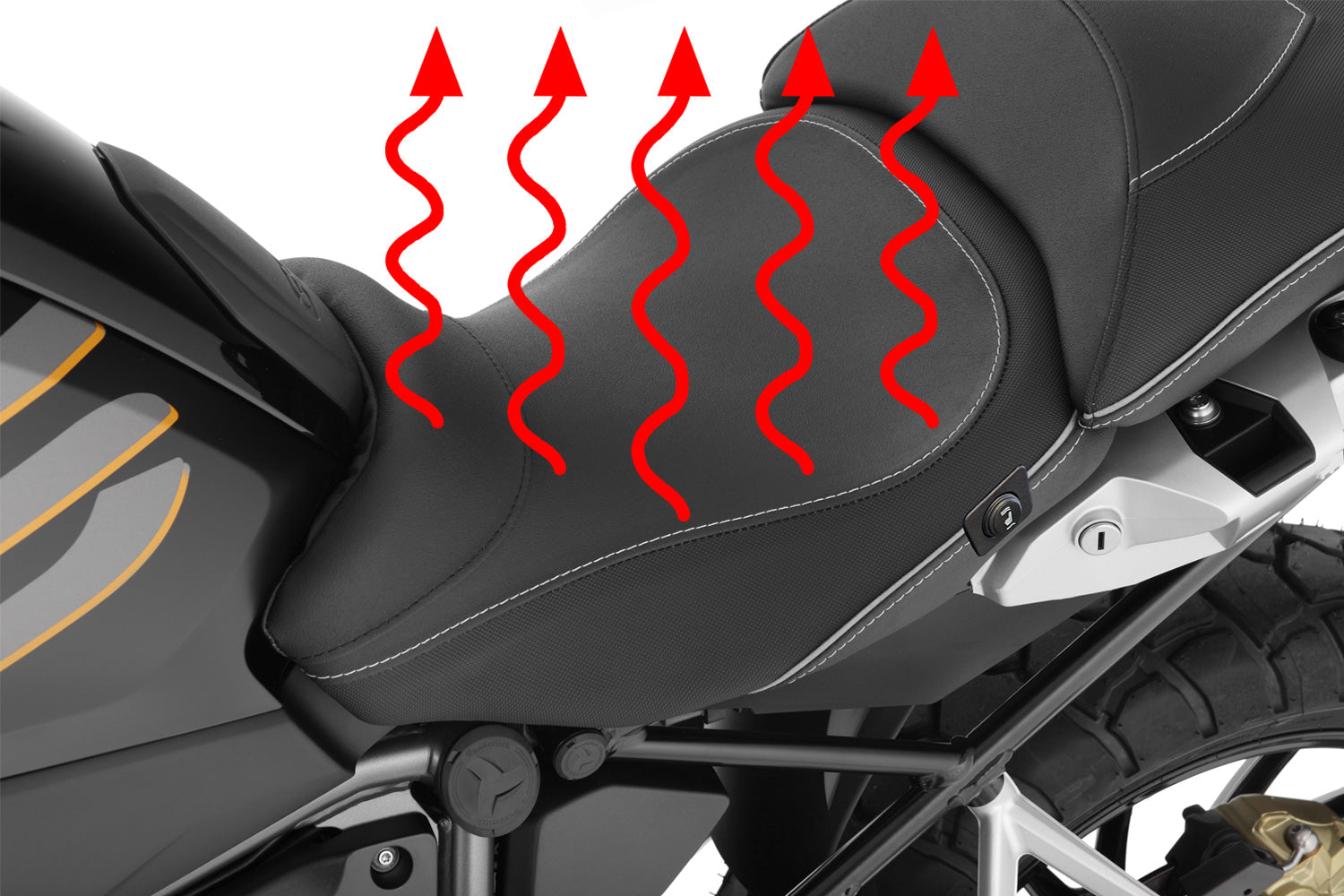 Wunderlich Rider Seat Aktivkomfort with Aftermarket Heating Standard | Black | BMW R 1250 R - Pyramid Motorcycle Accessories