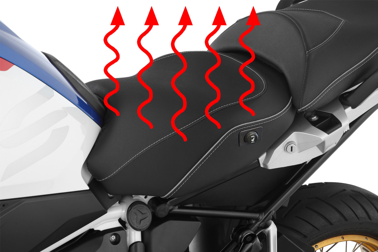 Wunderlich Rider Seat Aktivkomfort with Aftermarket Heating High | Black | BMW R 1250 GS Adventure - Pyramid Motorcycle Accessories