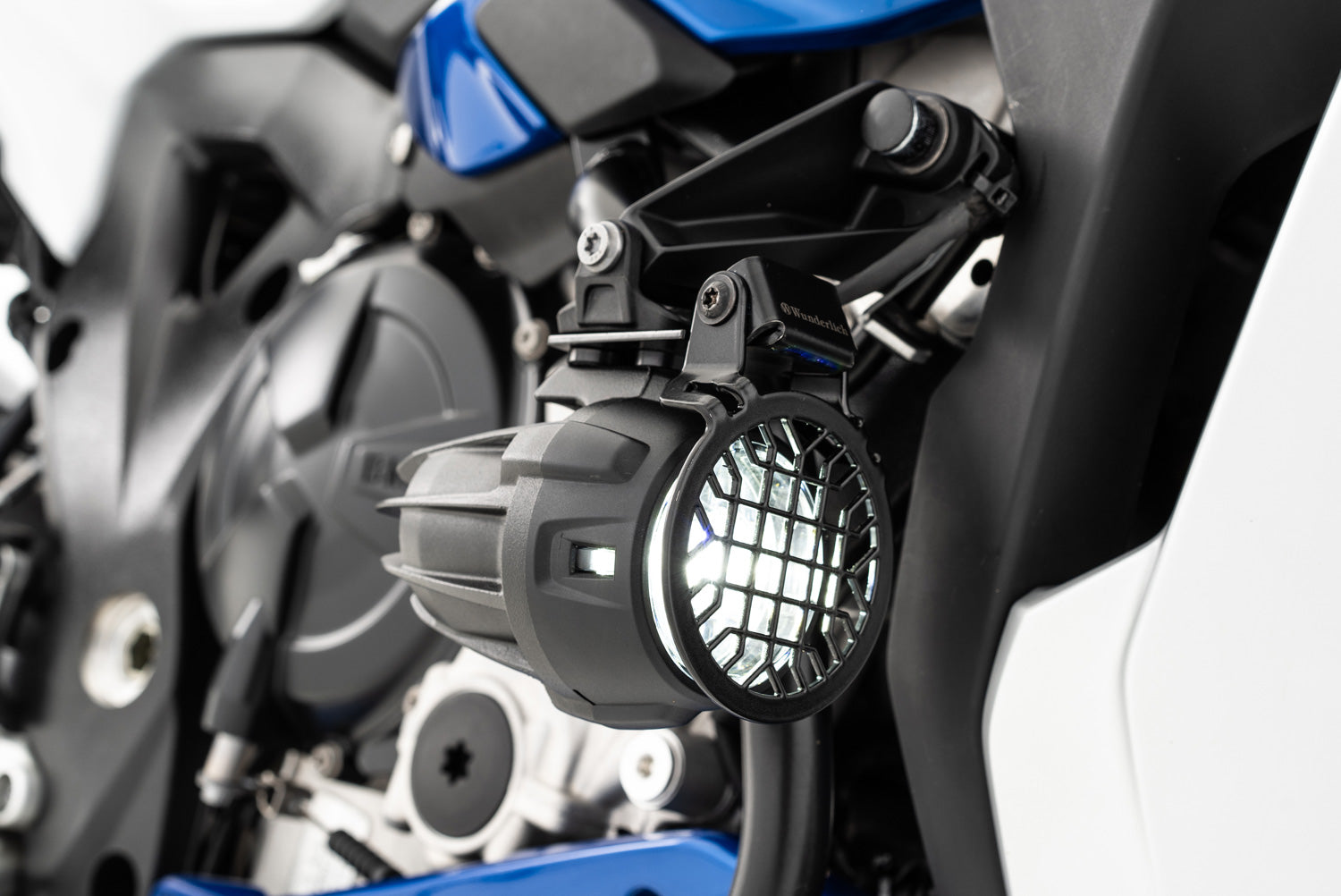 Wunderlich LED Auxiliary Light Protection Grille Nano Set | Black - Pyramid Motorcycle Accessories