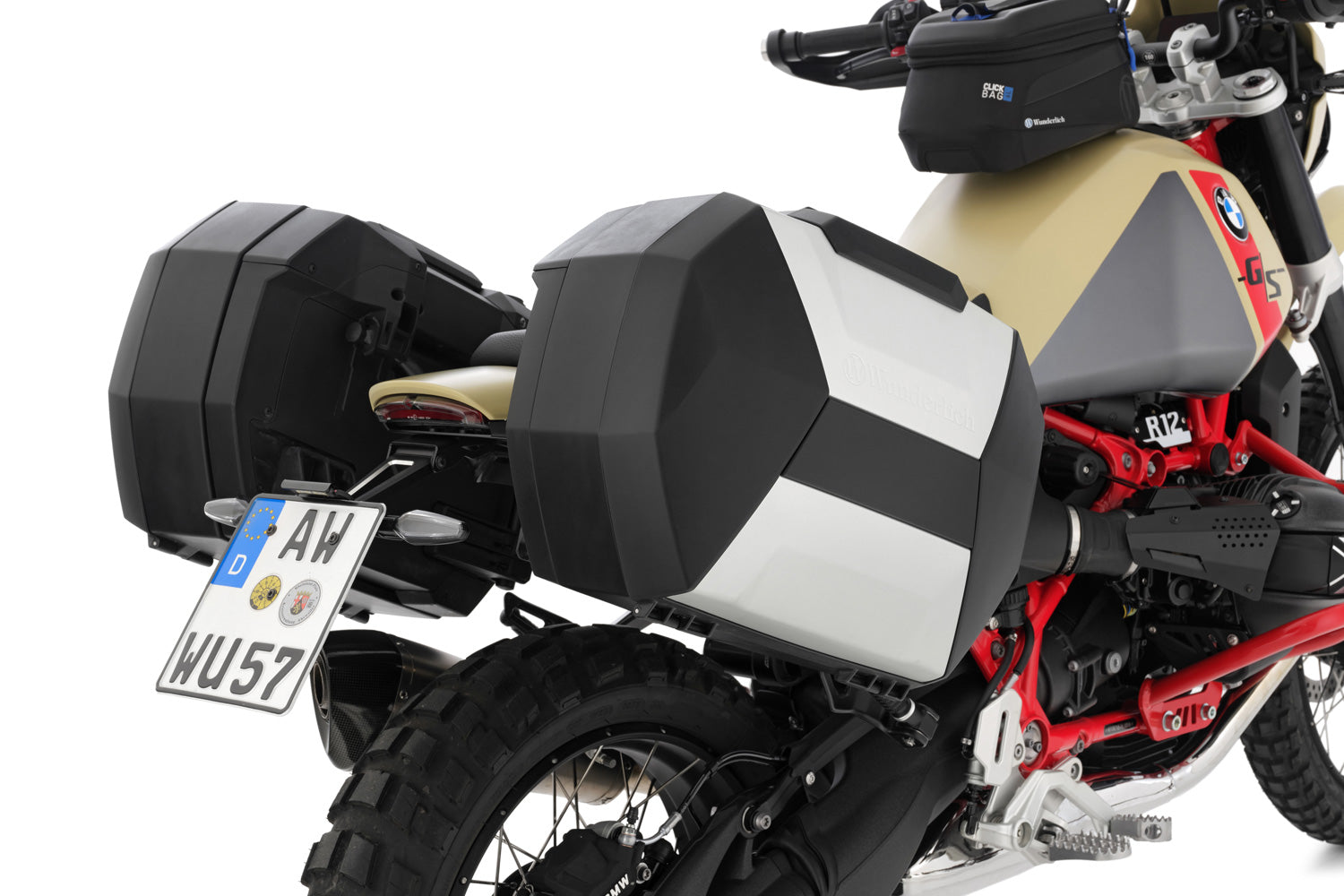 Wunderlich Luggage System Vario Case X-case with X-rack Light Set | Black-Silver - Pyramid Motorcycle Accessories