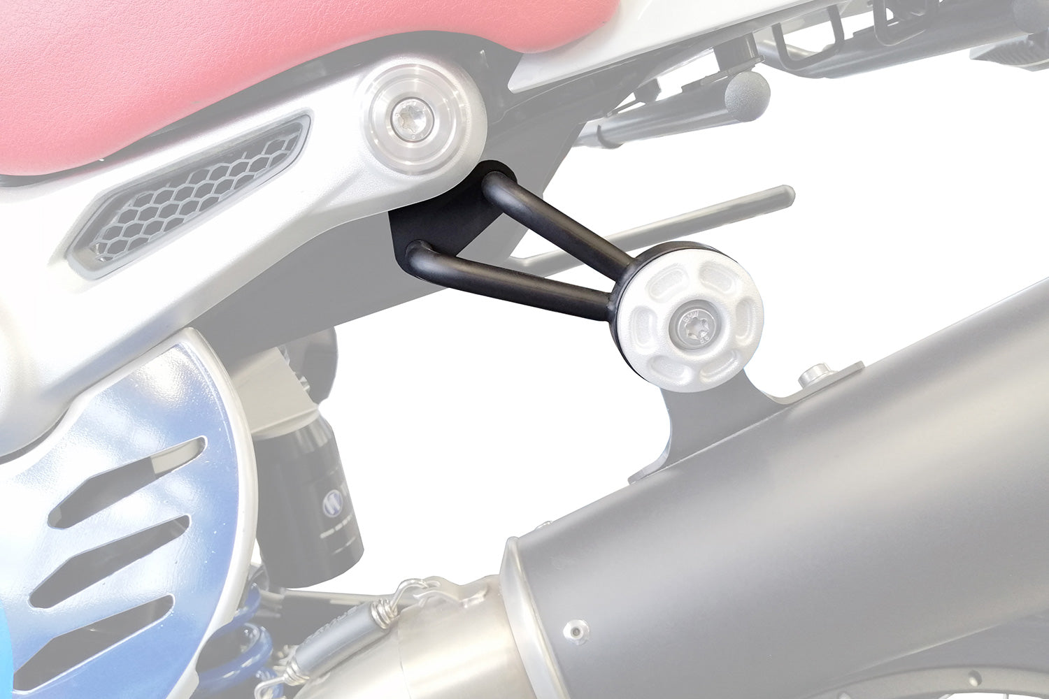 Wunderlich Exhaust Pipe Holder High | R nineT | Black - Pyramid Motorcycle Accessories
