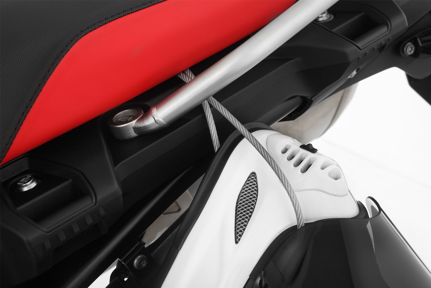 Wunderlich Helmet Anti-theft System Helm-lock | Silver | BMW R 1200 GS - Pyramid Motorcycle Accessories