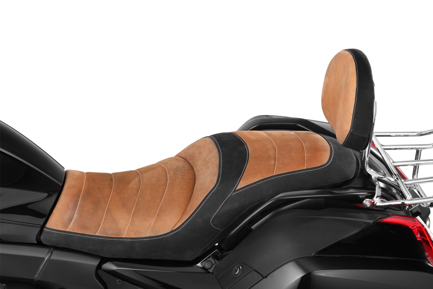 Wunderlich Back Cushion For Back Support | CognacΒ -Β Β Pyramid Motorcycle Accessories