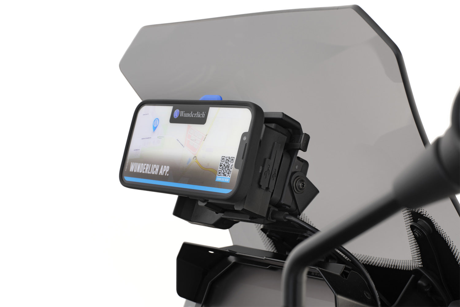Wunderlich USB Charging Box with SPC + Mount | Black | BMW R nineT - Pyramid Motorcycle Accessories