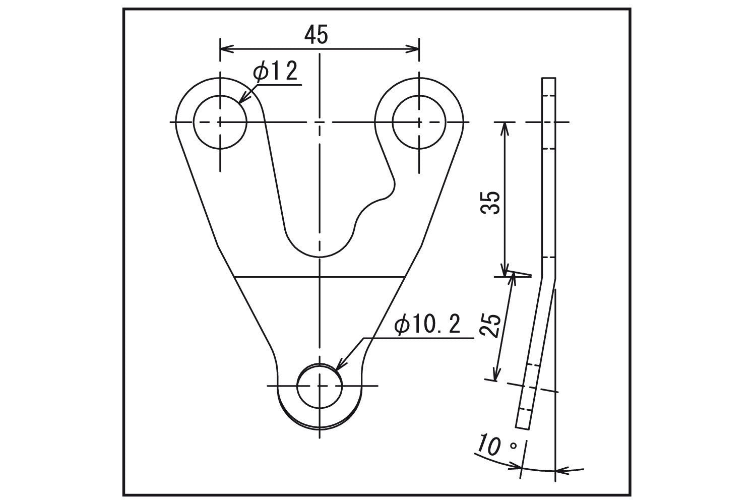 Daytona Bracket For Velona60 Dials - Center/10 Degree Bend - Pyramid Motorcycle Accessories
