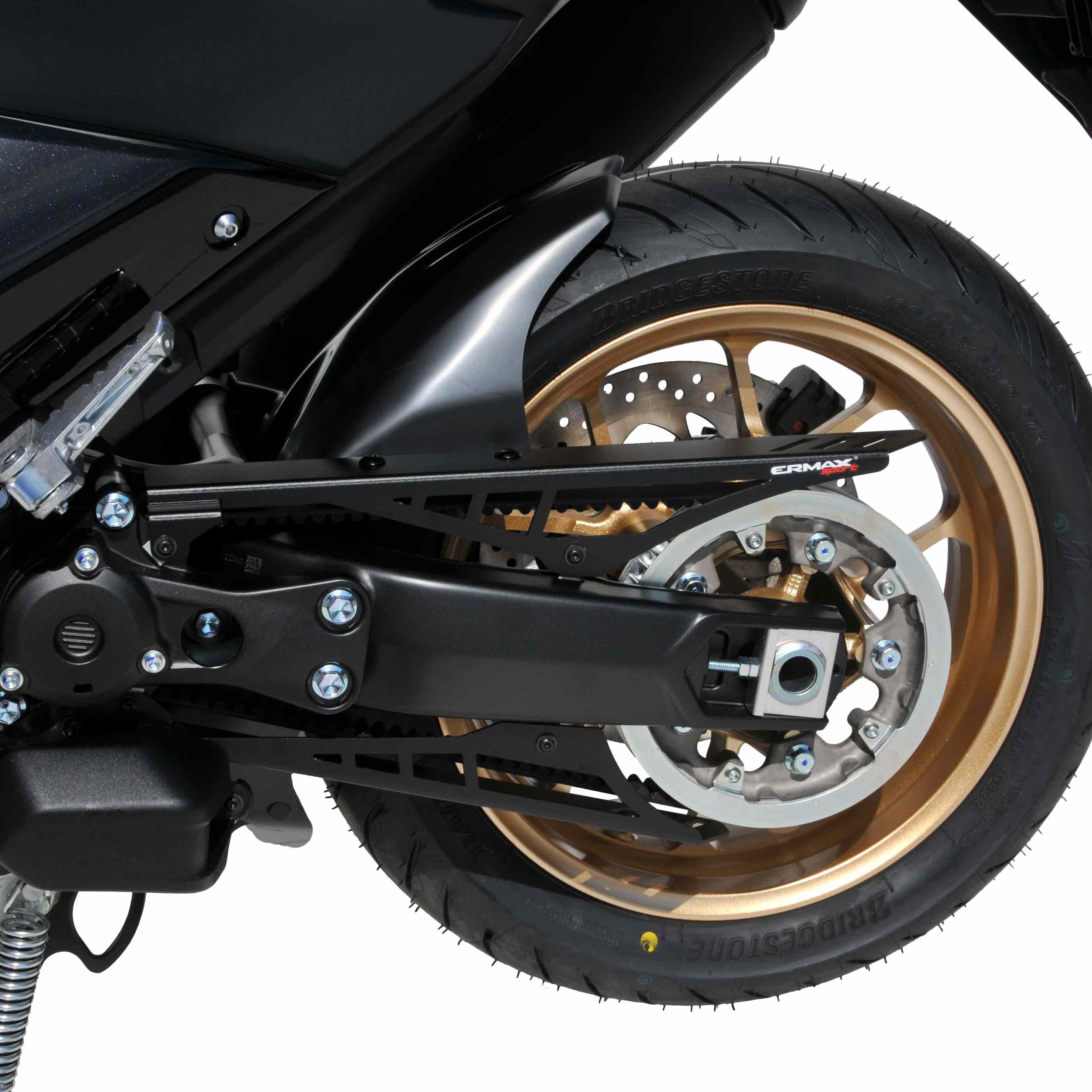 Ermax Evo Rear Hugger | Blackmax | Yamaha TMAX 560 2022>Current - Pyramid Motorcycle Accessories