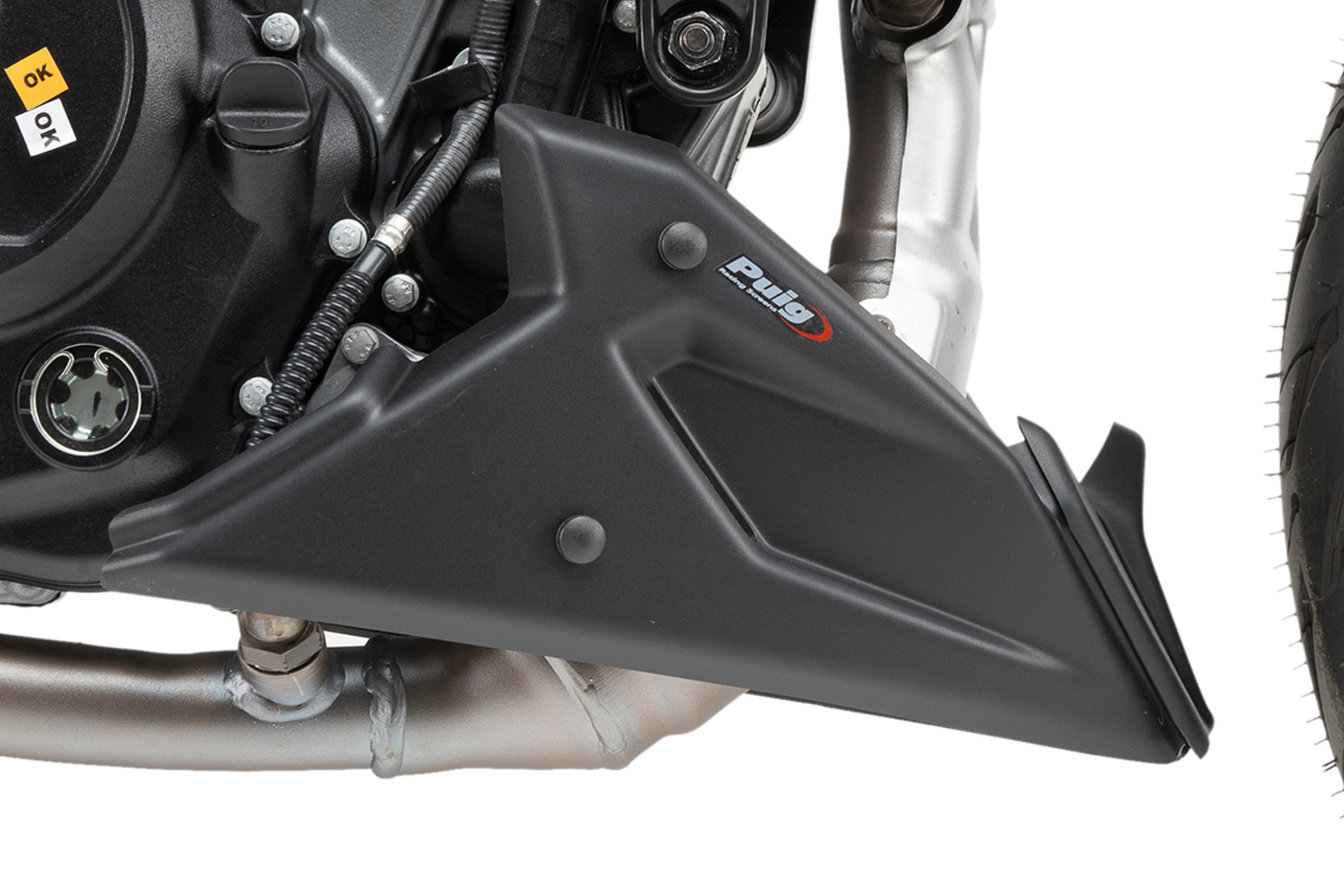 Puig Belly Pan | Matte Black | KTM 125 Duke 2021>Current - Pyramid Motorcycle Accessories