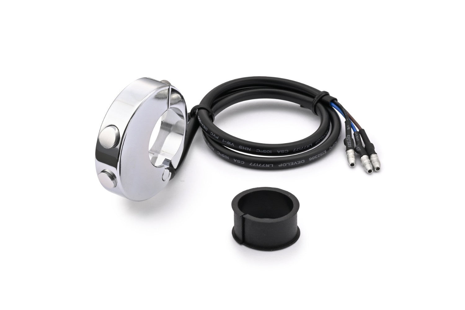 Daytona CNC 2-Button Switch - Round | Chrome - Pyramid Motorcycle Accessories