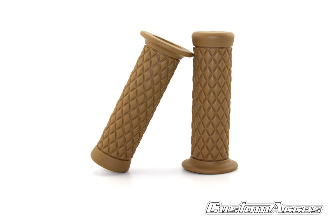 Customacces Fast Line Handlebar Grips - 123mm Length - Fit 22mm Bars | Yellow - Pyramid Motorcycle Accessories