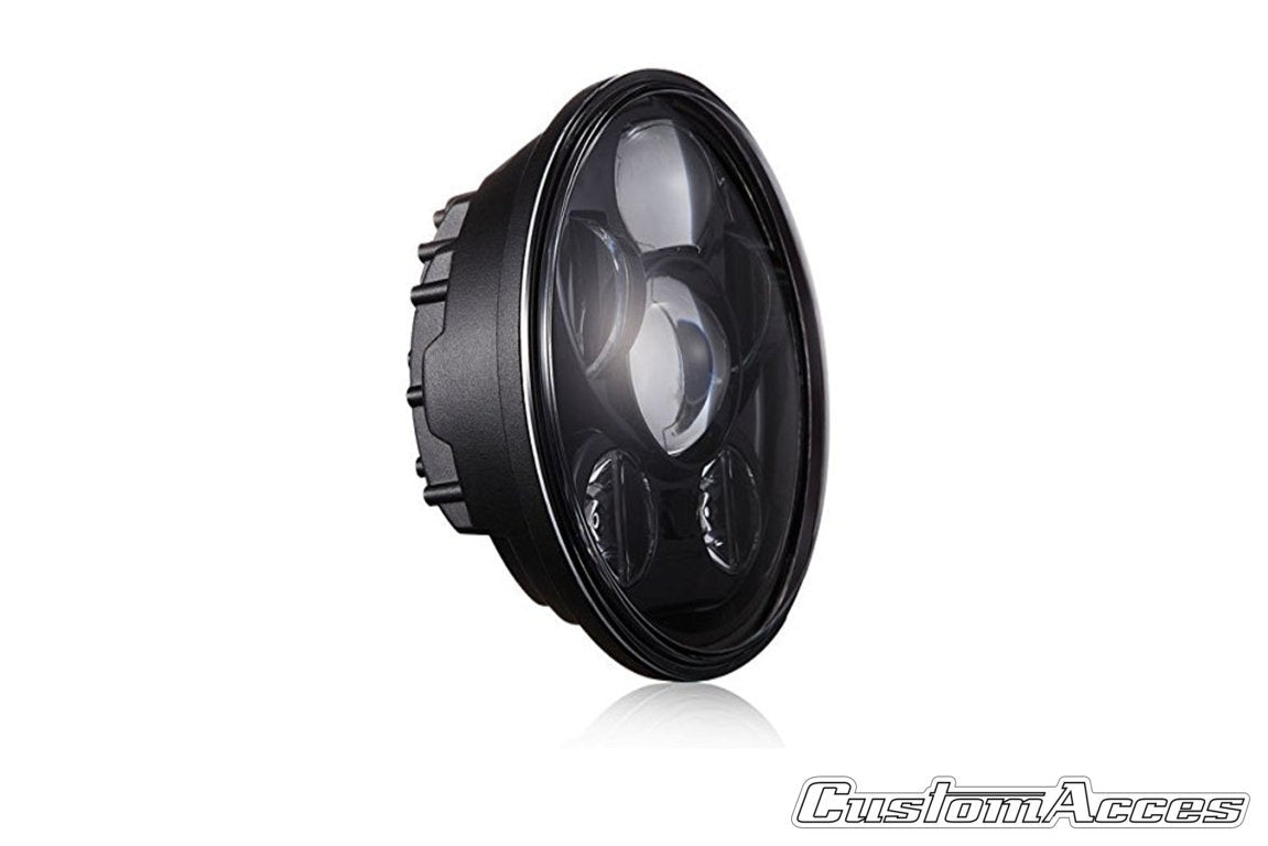 Customacces Ovni II Headlight | Black | Fits Various Harley Davidson Models - Pyramid Motorcycle Accessories