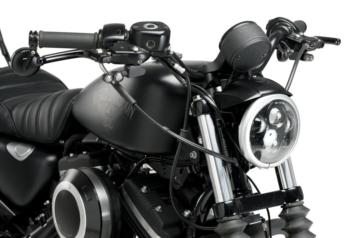 Customacces Ovni II Headlight | Black | Fits Various Harley Davidson Models - Pyramid Motorcycle Accessories