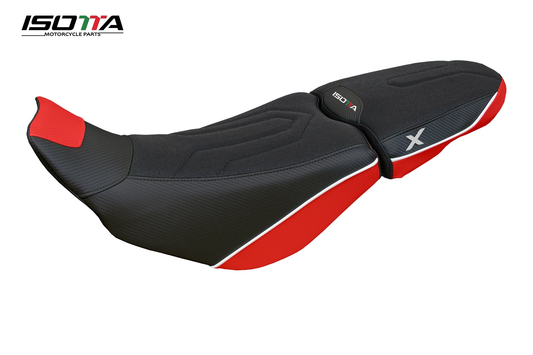 Isotta Comfort Seat Cover | Red | Ducati Desert X 2022>2024 - Pyramid Motorcycle Accessories