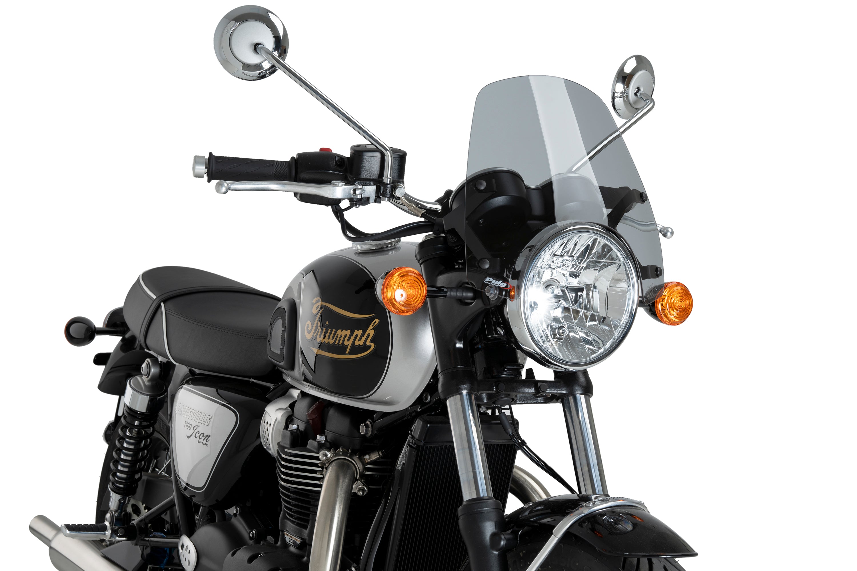 Puig Sport Screen | Light Smoke | Triumph Bonneville T100/T120 - Pyramid Motorcycle Accessories