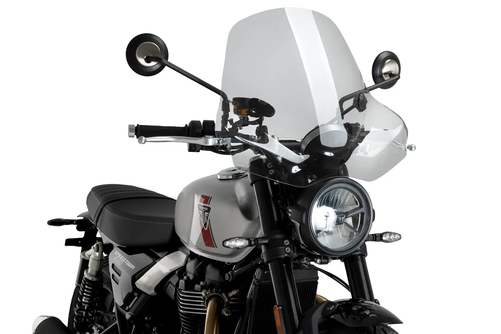 Puig Touring 2 Universal Handlebar Mounted Screen | Light Smoke - Pyramid Motorcycle Accessories