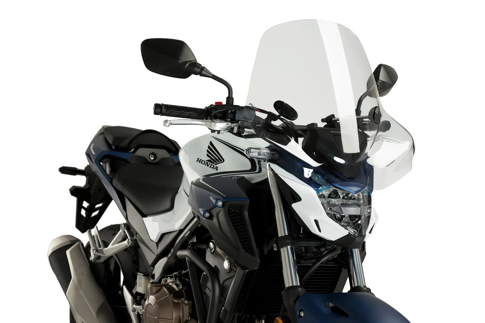Puig Touring 2 Universal Handlebar Mounted Screen | Clear - Pyramid Motorcycle Accessories