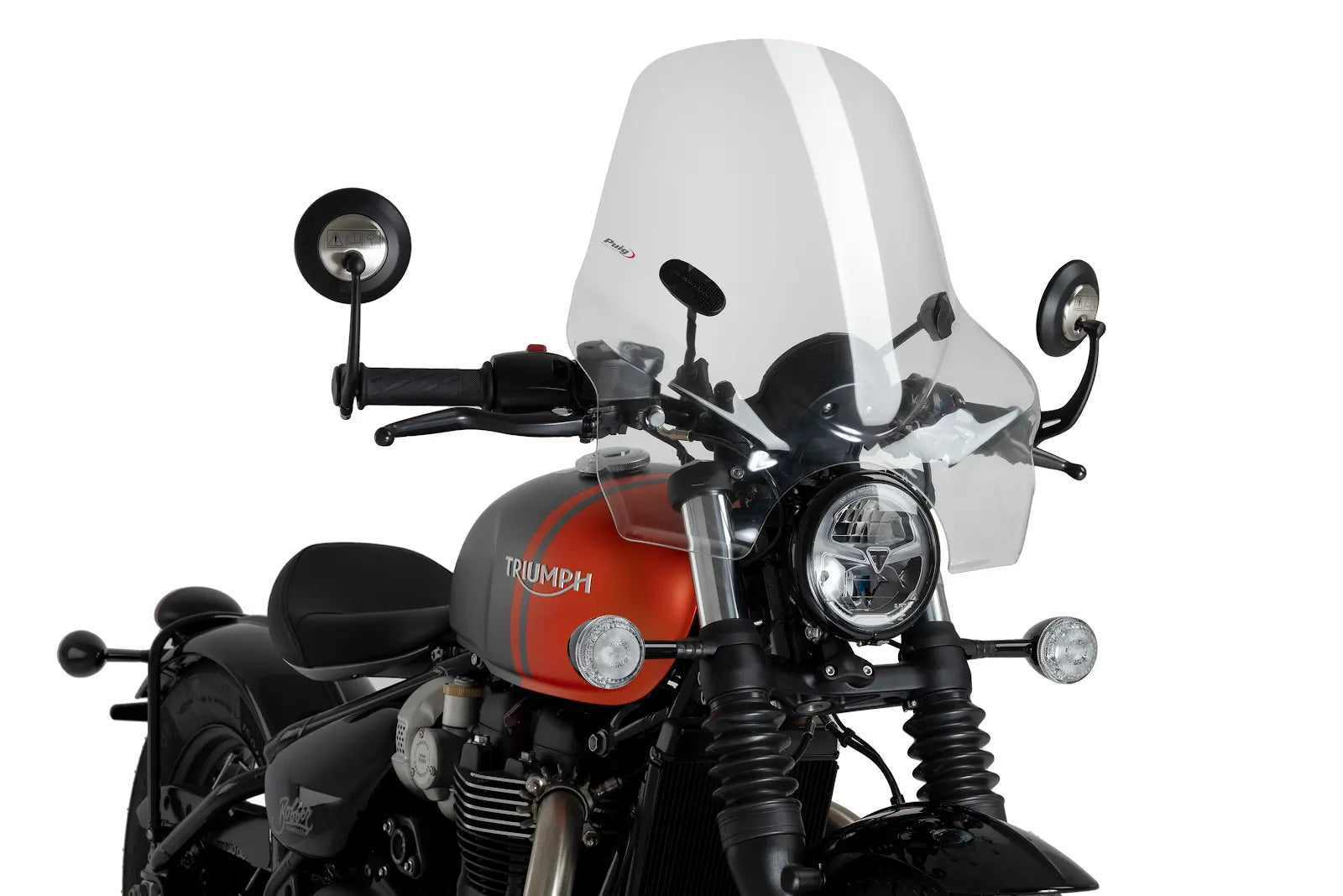 Puig Touring 1 Universal Handlebar Mounted Screen | Clear - Pyramid Motorcycle Accessories