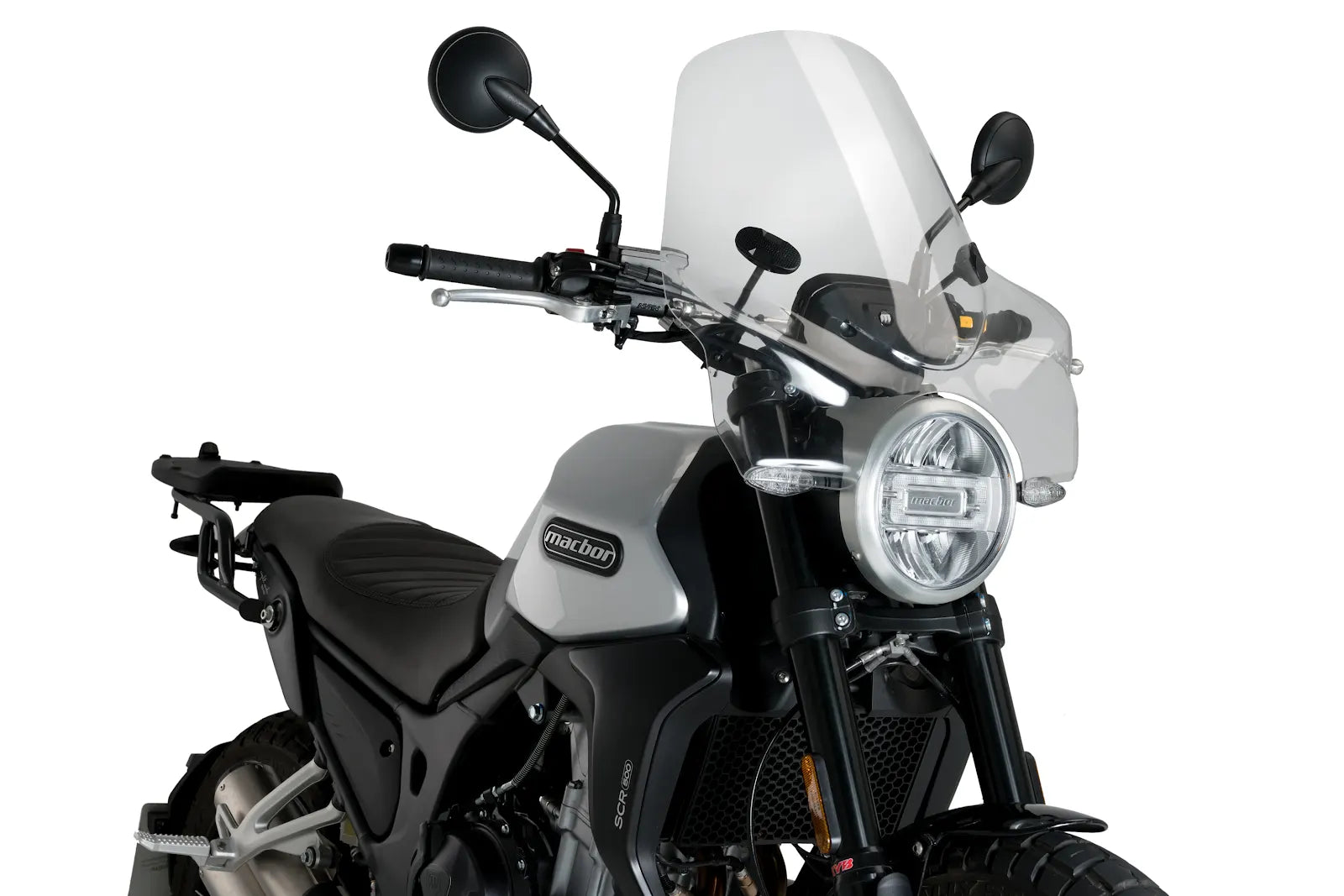 Puig Touring 1 Universal Handlebar Mounted Screen | Clear - Pyramid Motorcycle Accessories