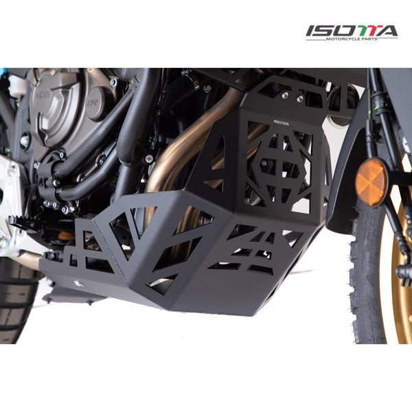 Isotta Engine Guard Bash Plate XL | Textured Black | Yamaha Tenere 700 2019-2024 - Pyramid Motorcycle Accessories