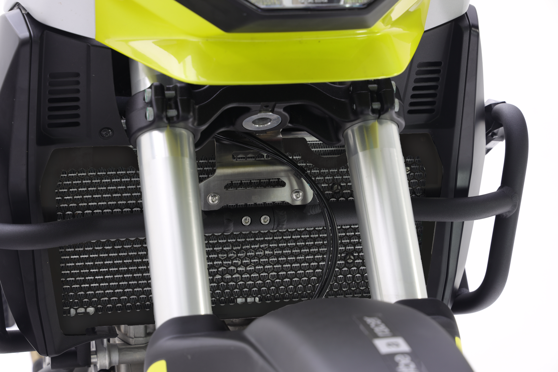 Isotta Radiator Guard | Textured Black | Aprilia Tuareg 660 2022>2024 - Pyramid Motorcycle Accessories