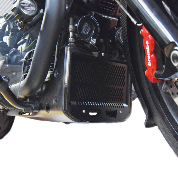 Isotta Radiator Guard | Black | Moto Guzzi MGX-21 2016>2020 - Pyramid Motorcycle Accessories