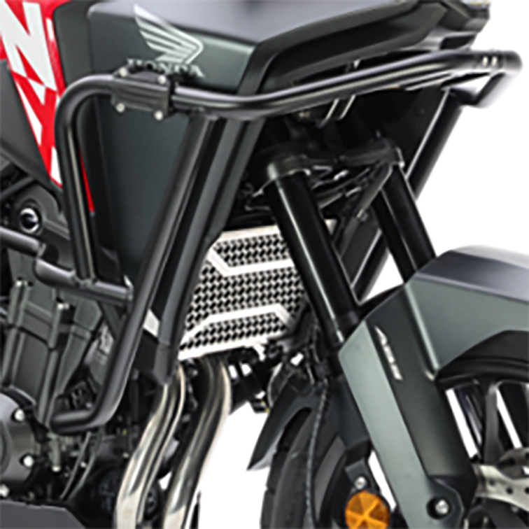 Isotta Radiator Guard | Textured Black | Honda CB 500 X / NX500 - Pyramid Motorcycle Accessories