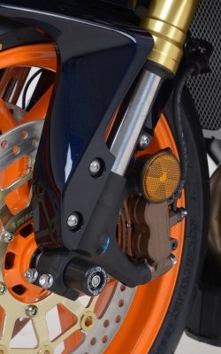 R&G Fork Protectors | Black | Honda CBR600RR ('07 onwards). Helping to protect the fork bottom, brake discs and calipers in the event of a crash or drop. Easy to install and can save a fortune