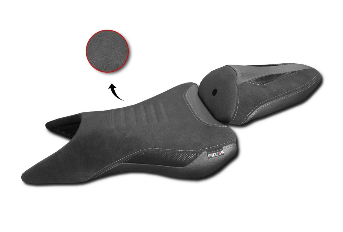 Isotta Comfort Rider and Passenger Seats in Triple Black for Yamaha MT-09 2024-2026