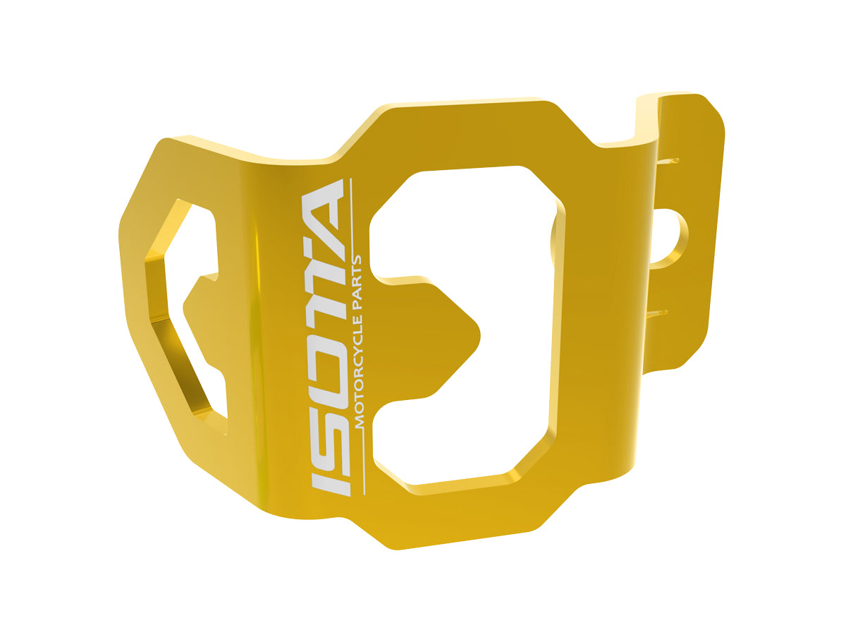 Isotta Rear Brake Reservoir Protection | Gold | Moto Guzzi V100 Mandello S / Stelvio 2023>2024 - Pyramid Motorcycle Accessories