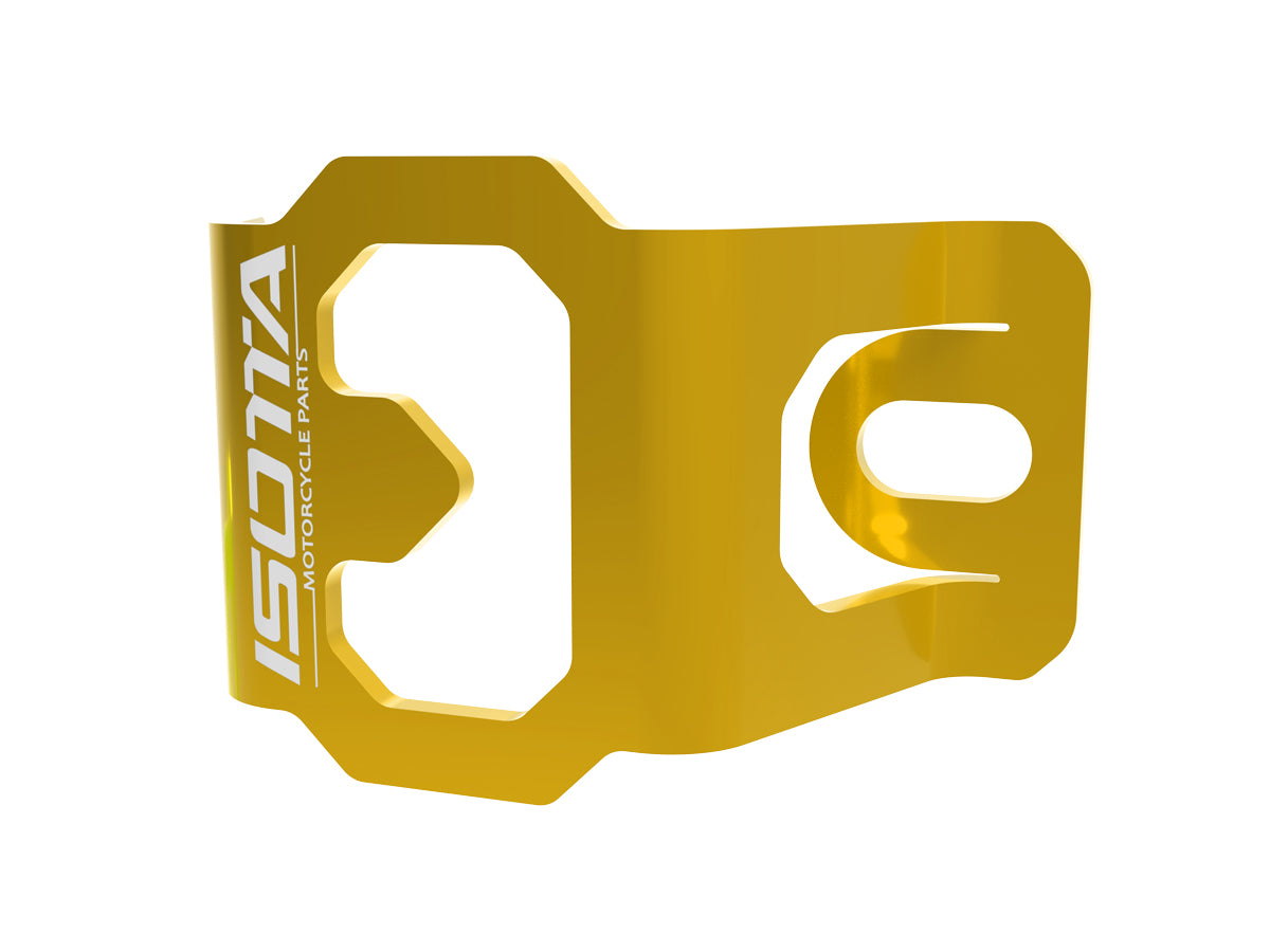 Isotta Rear Brake Reservoir Protection | Gold | Moto Guzzi V100 Mandello S / Stelvio 2023>2024 - Pyramid Motorcycle Accessories