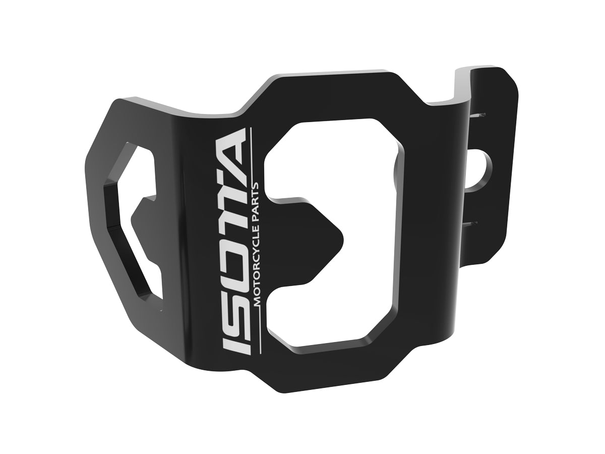 Isotta Rear Brake Reservoir Protection | Black | Moto Guzzi V100 Mandello S / Stelvio 2023>2024 - Pyramid Motorcycle Accessories