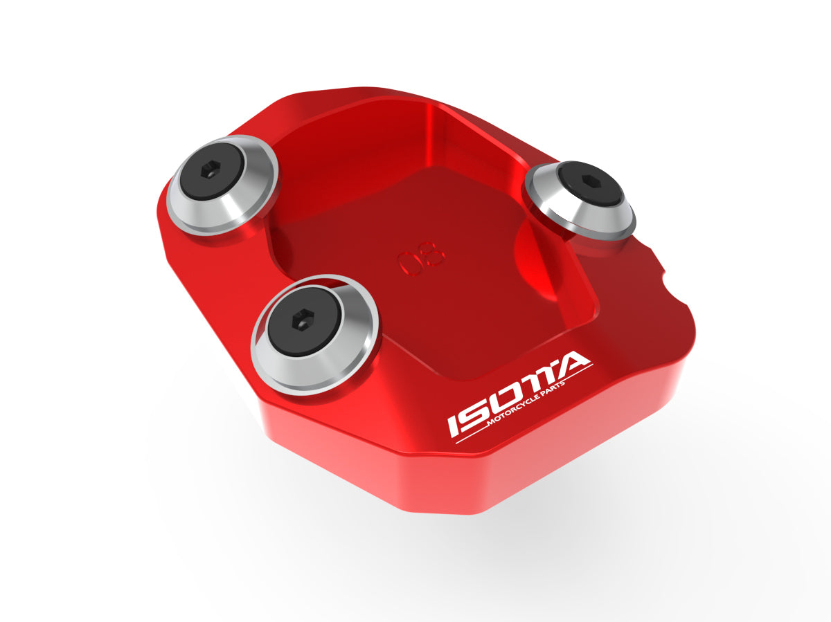 Isotta Side Stand Base Extension | Silver| Black | Gold | Red | Moto Guzzi V100 Mandello S 2023>2024 - Pyramid Motorcycle Accessories