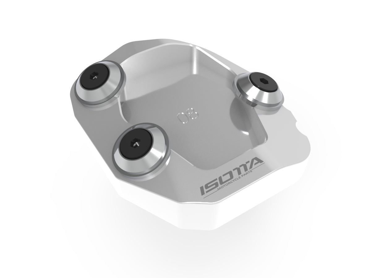Isotta Side Stand Base Extension | Silver| Black | Gold | Red | Moto Guzzi V100 Mandello S 2023>2024 - Pyramid Motorcycle Accessories