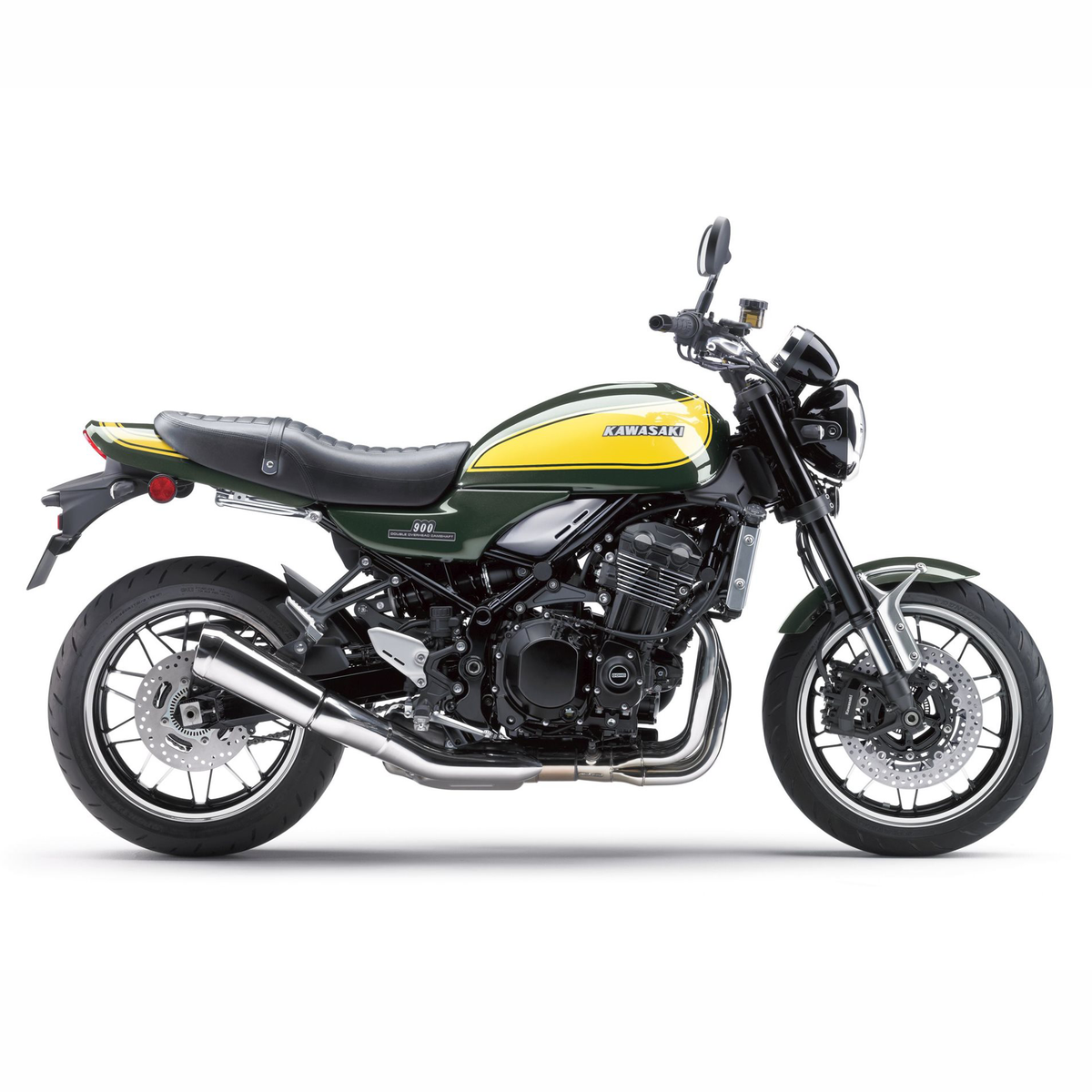 Pyramid Belly Pan | Candy Green/Metallic Yellow | Kawasaki Z 900 RS 2024>2025 - Pyramid Motorcycle Accessories