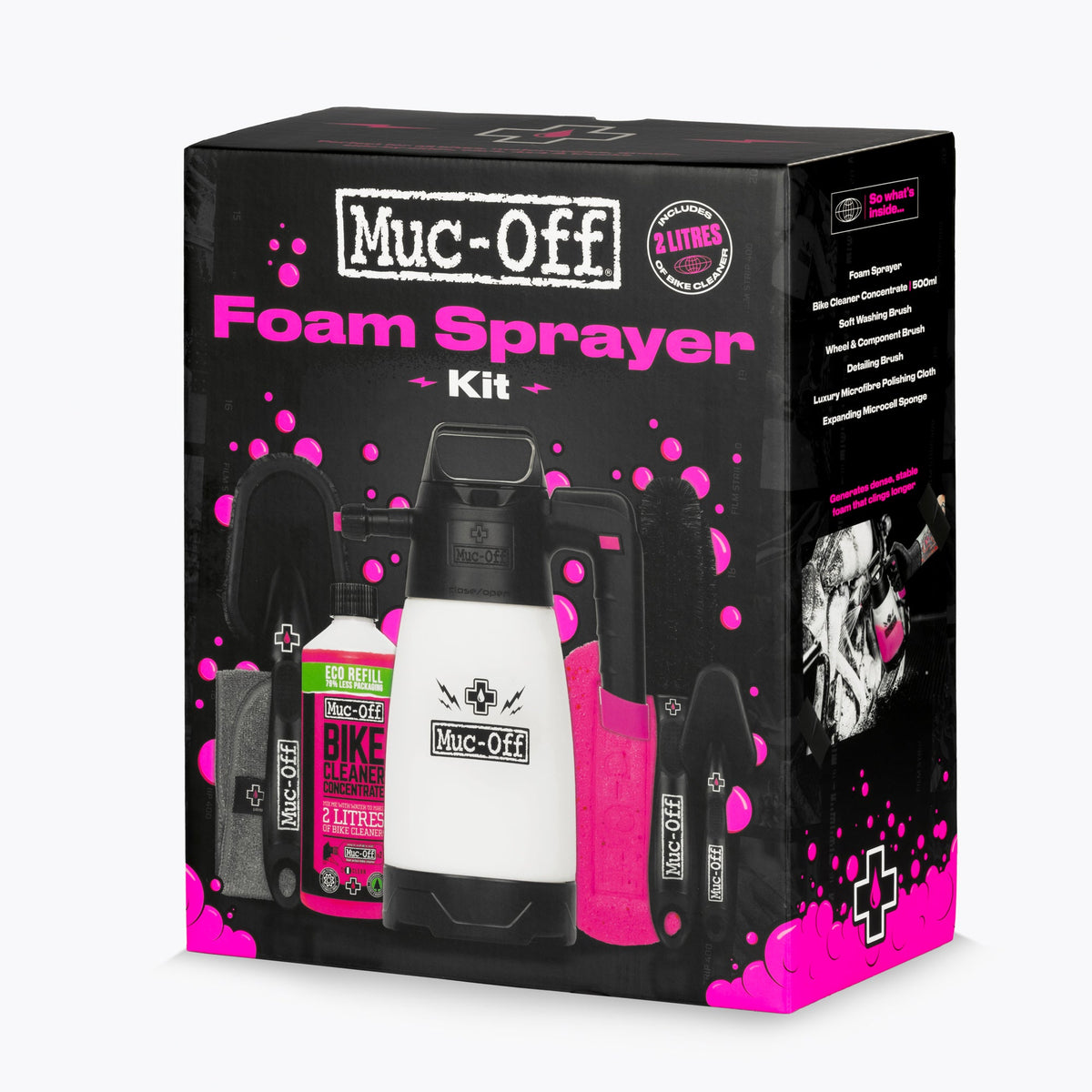 Muc-Off Foam Sprayer Kit 21461 retail box at an angle