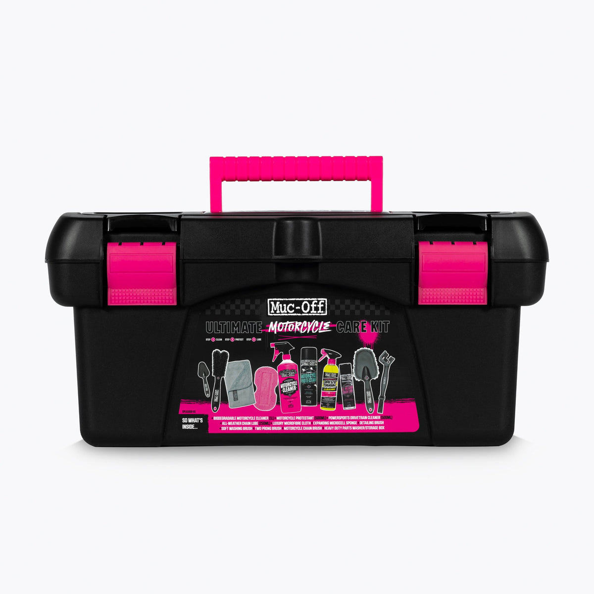 Muc-Off Ultimate Motorcycle Care Kit 285 closed storage case