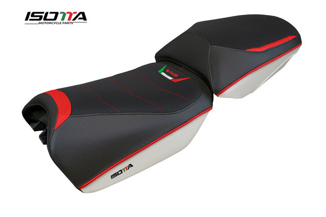 Isotta Comfort Seat Cover | White | Ducati Multistrada V4/S/Sport/Pikes Peak 2020>2023 - Pyramid Motorcycle Accessories