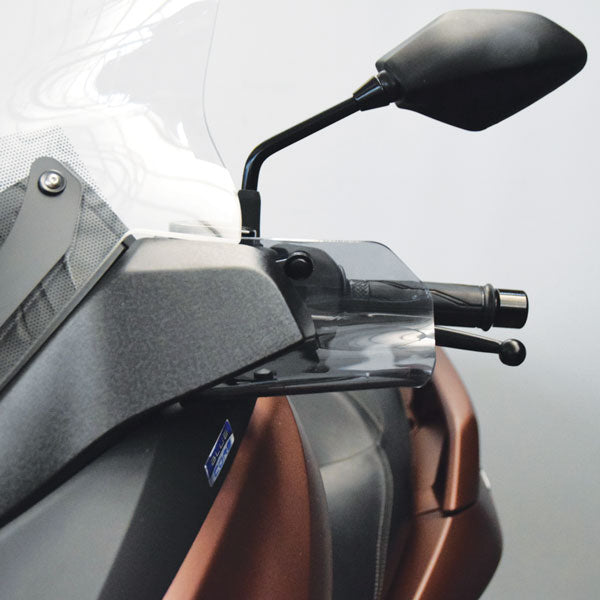 Isotta Handguards | Dark Smoke | Matte Black | Yamaha XMAX 125 / 300 / 400 2017>2020 - Pyramid Motorcycle Accessories