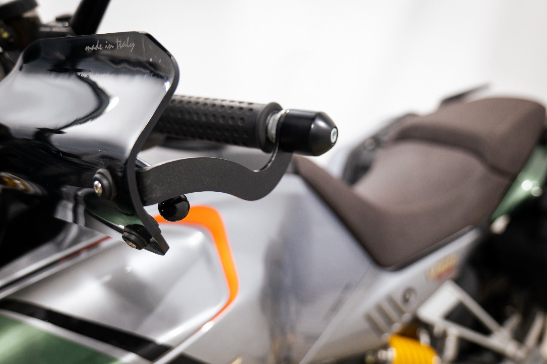 Isotta Handguards | Dark Smoke | Matte Black | Moto Guzzi V100 Mandello S 2023>2024 - Pyramid Motorcycle Accessories